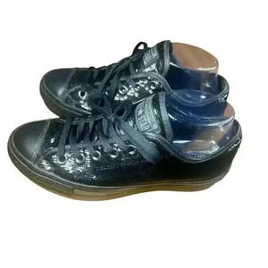 Converse All Star Chuck Taylor Sneakers Women 8.5 Black Sequin Fashion Shoes